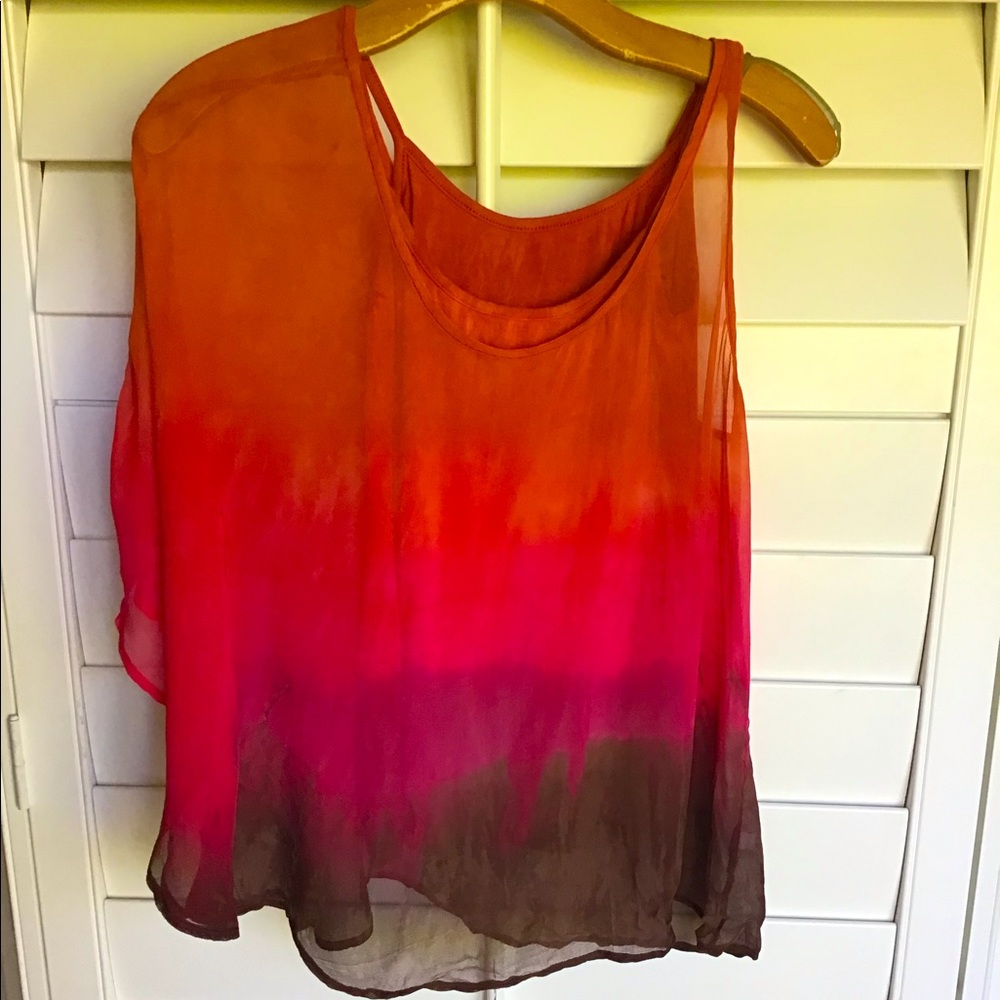 Red Haute 2 piece silk top